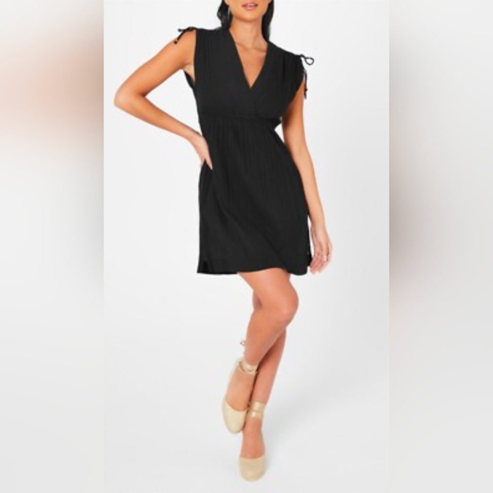 Lauren Ralph Lauren Sleeveless Shoulder-Tie Cover Up, L